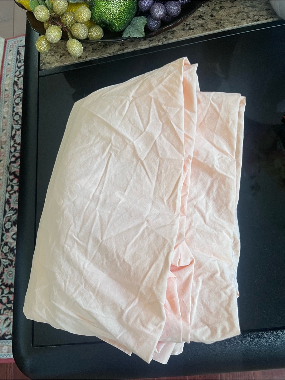 Vintage Linen Source Peach Queen size Fitted sheet & PC